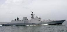 The INS Shivalik during trials